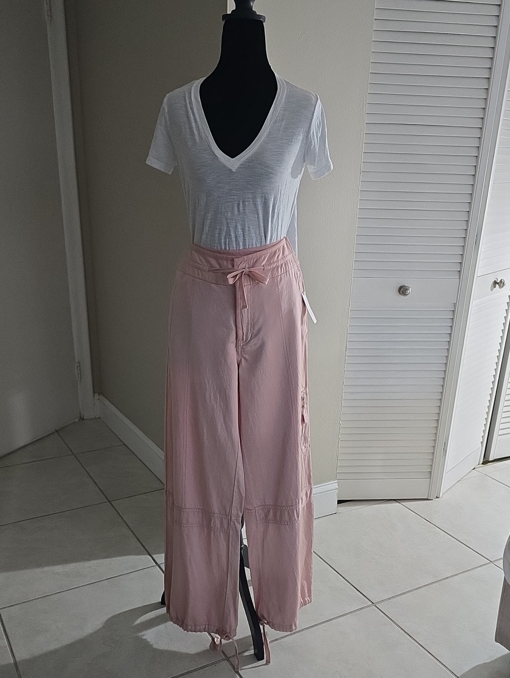 Anthropologie Blush Pink Utility Cargo Pants